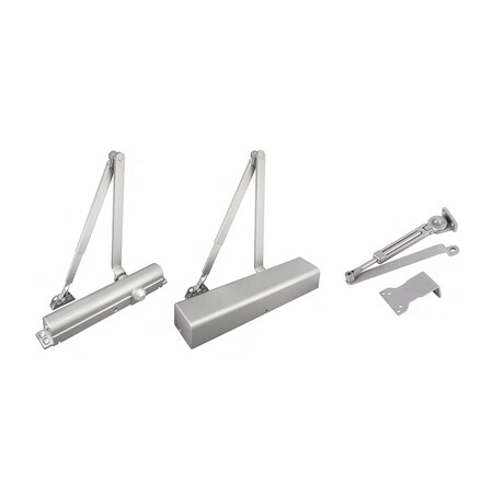 Inox Door Closer Grade 1 Friction Hold-Open Full Cvr Aluminum DC8516HO-AL